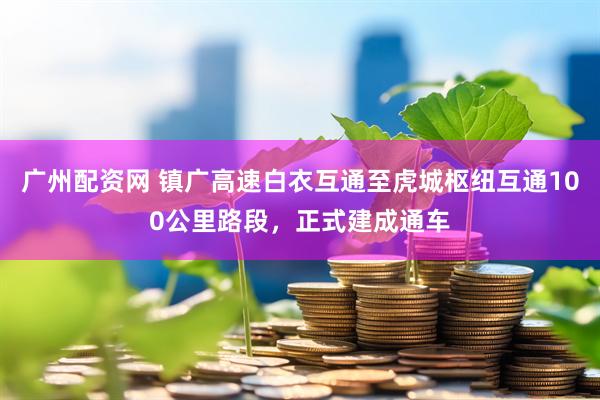 广州配资网 镇广高速白衣互通至虎城枢纽互通100公里路段，正式建成通车